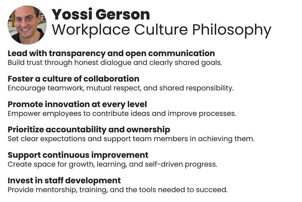 yossi gerson workplace culture philosophy