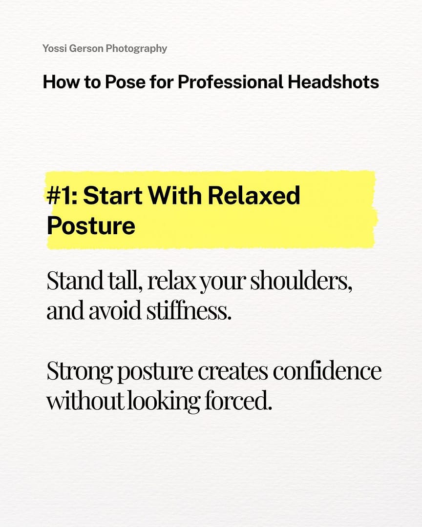 How to Pose Naturally for Professional Headshots | Yossi Gerson